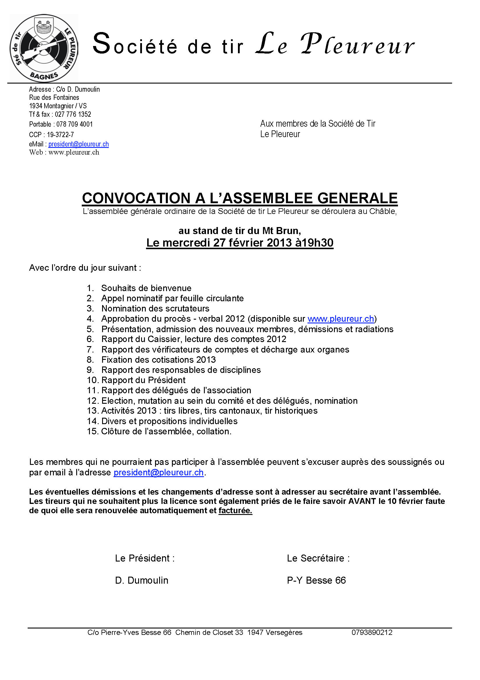 Assemblée générale 2013